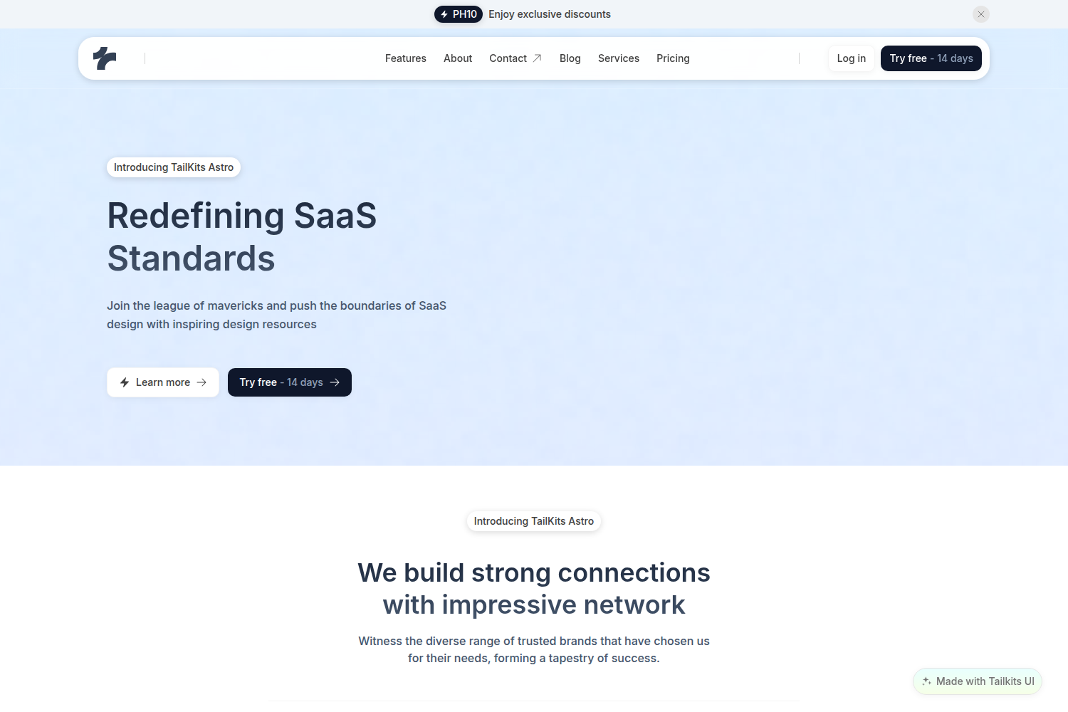 Screenshot of Tailkits Astro