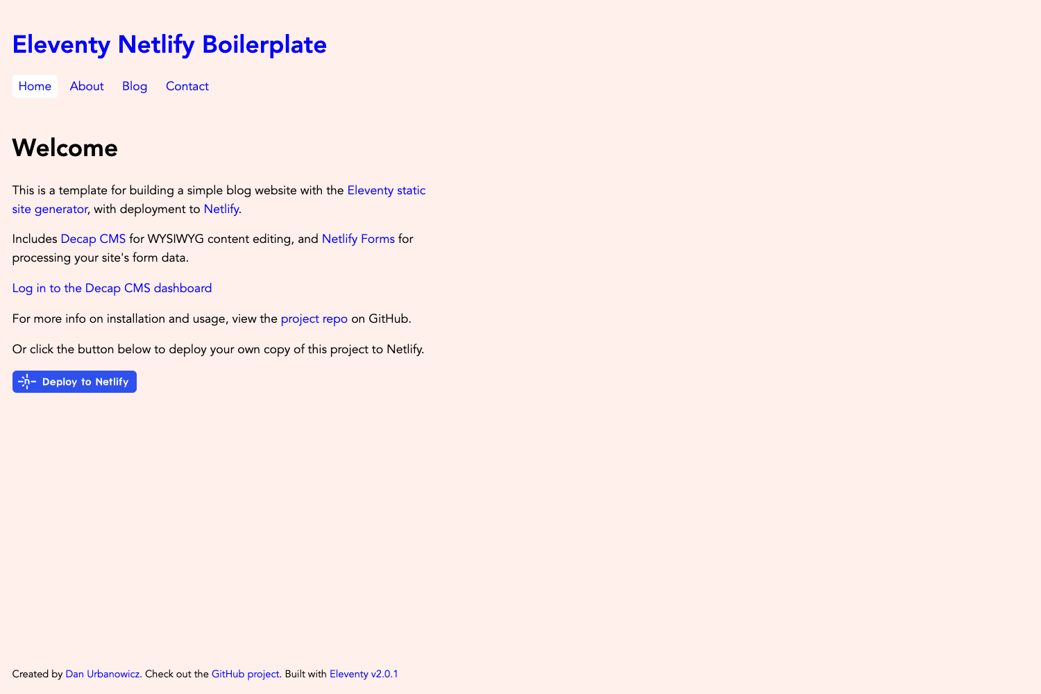 Screenshot of Eleventy Netlify Boilerplate