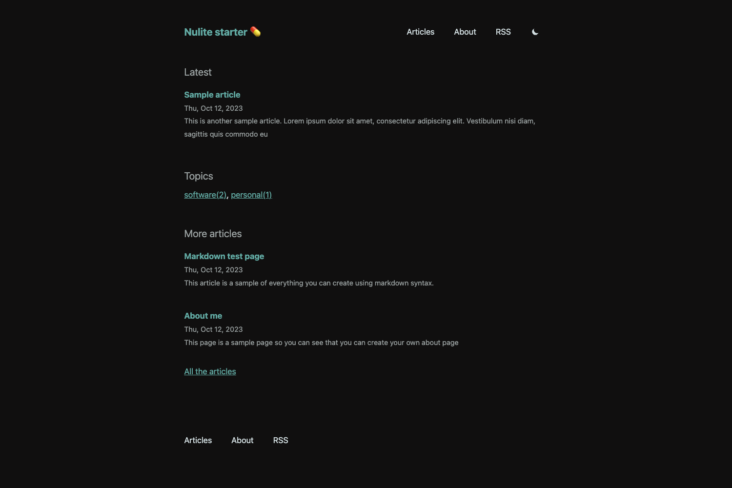 Screenshot of Nulite