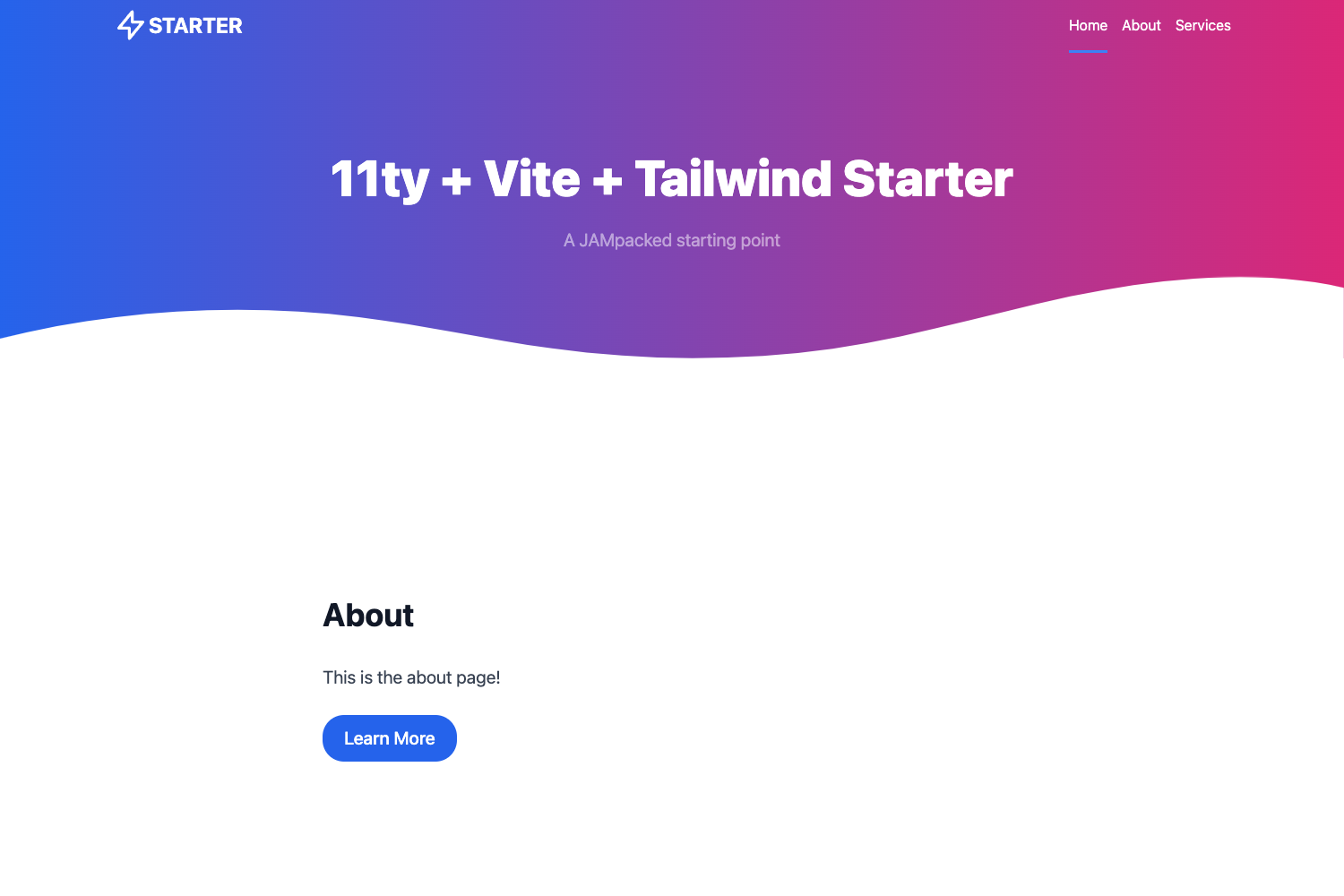 Screenshot of 11ty Starter
