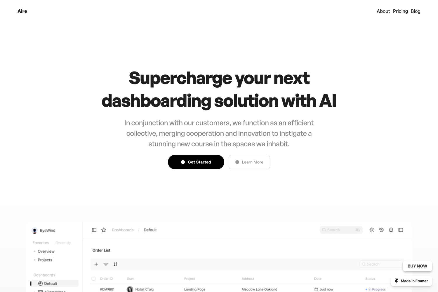 Screenshot of Aire — Modern Startup Template