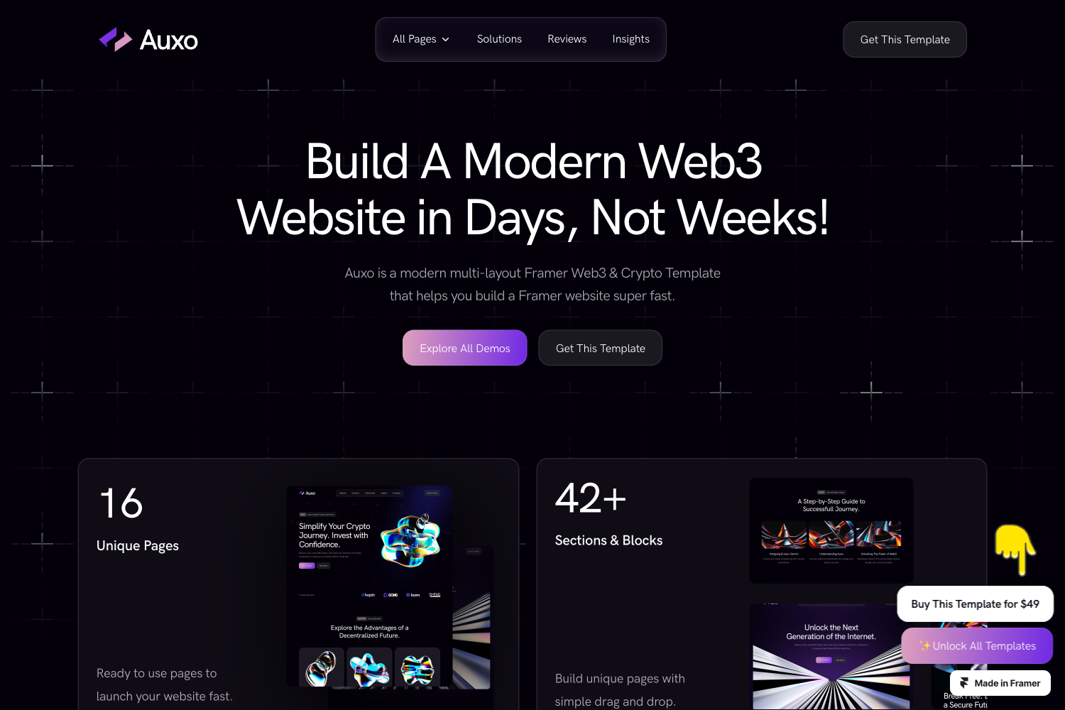 Screenshot of Auxo — Multi-layout Web3 Template