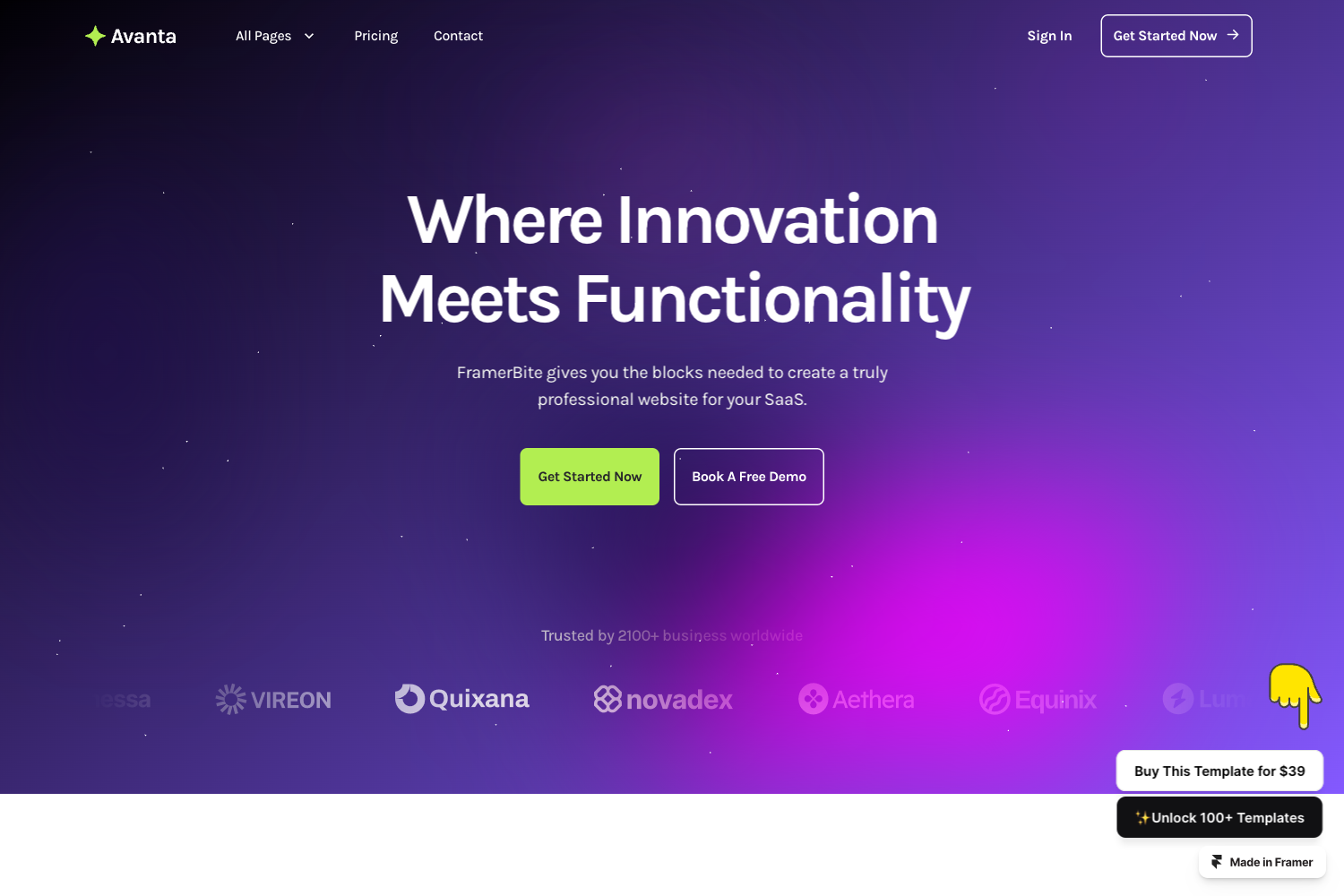 Screenshot of Avanta — Multi-layout SaaS Startup Template