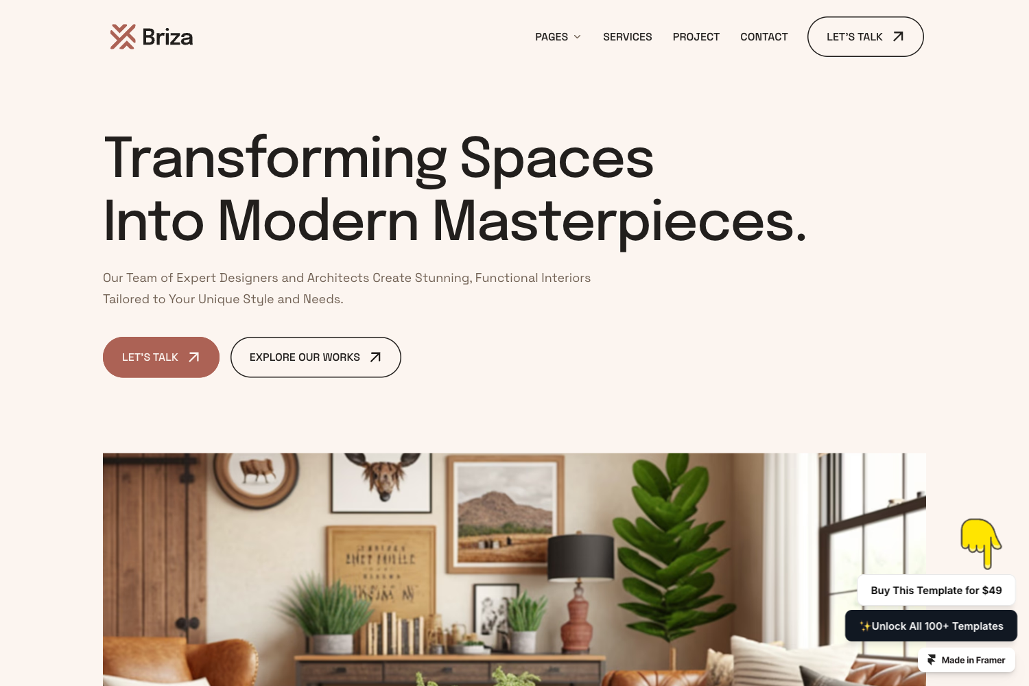 Screenshot of Briza — Interior Design Firm Template