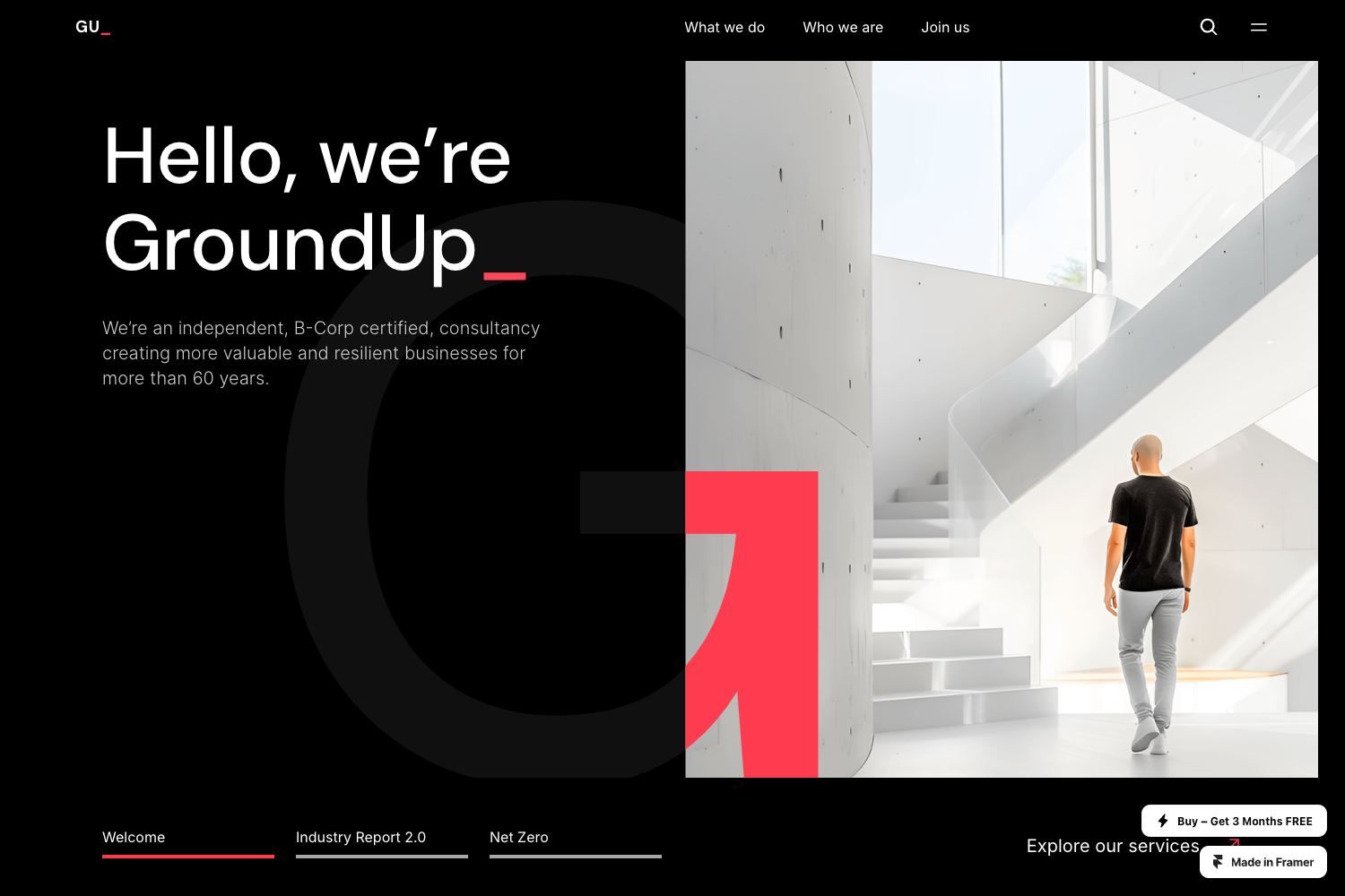 Screenshot of GroundUp — Consultancy Website Template