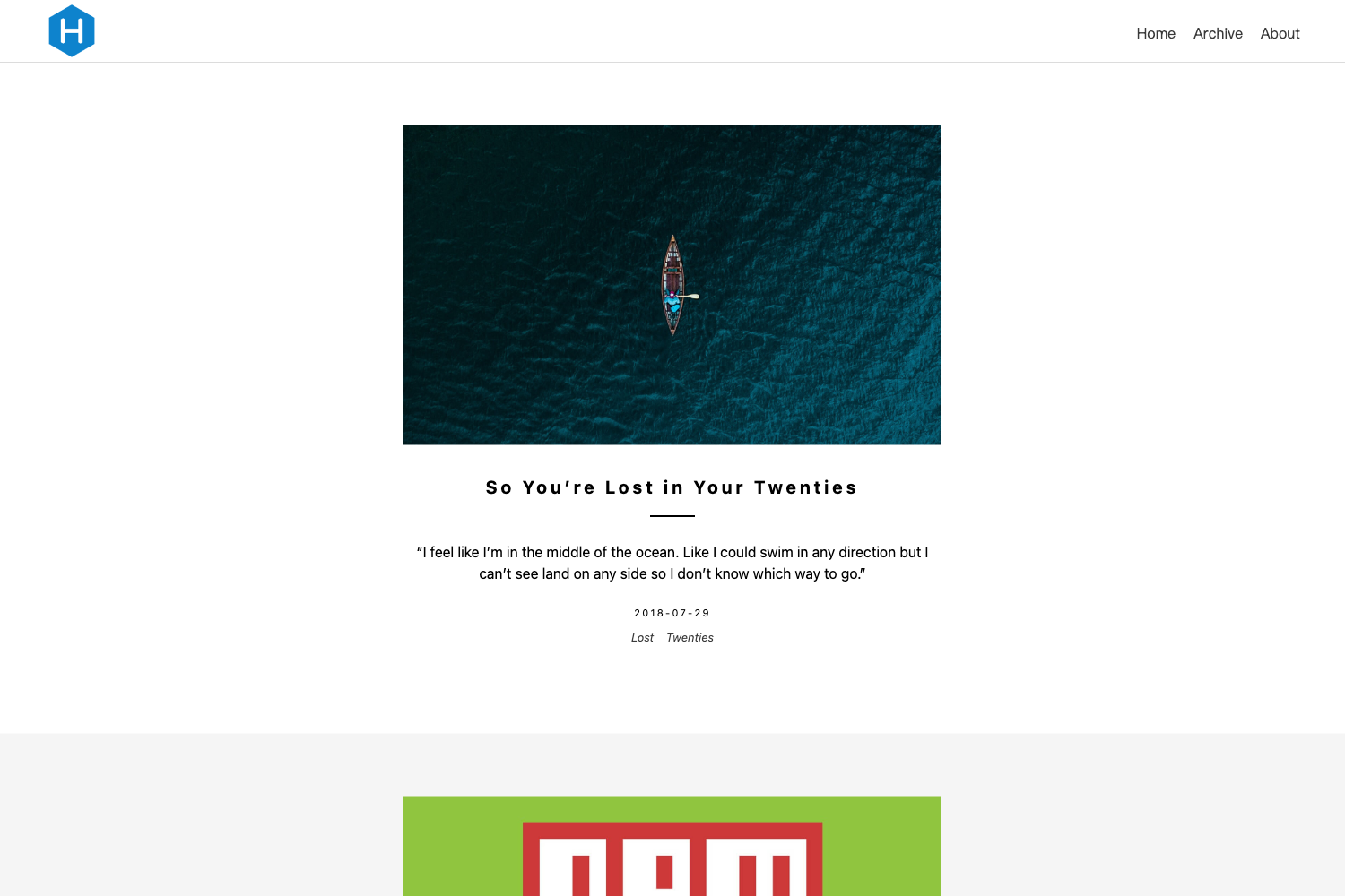 Screenshot of Hexo Theme Daily