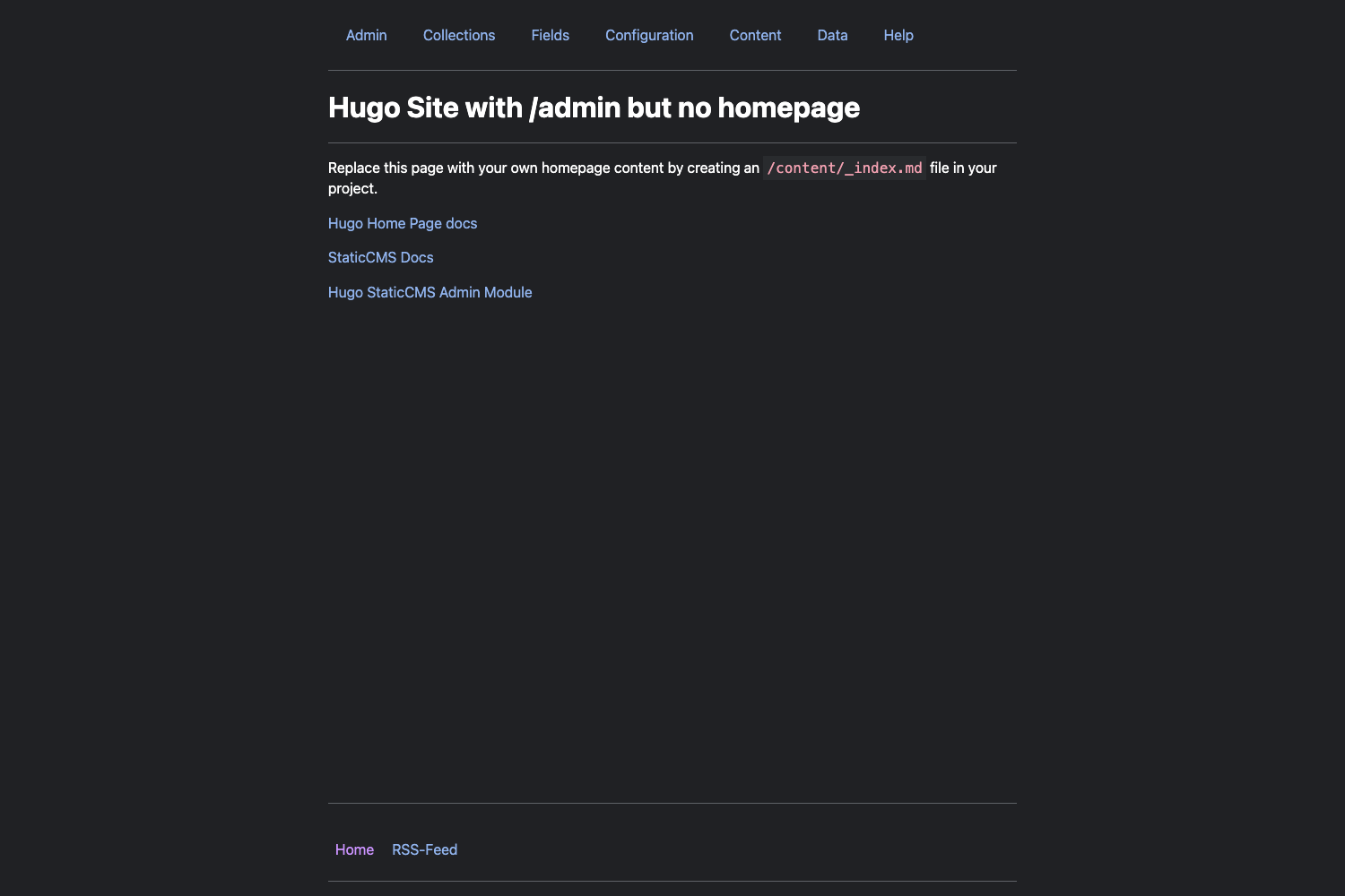 Screenshot of Hugo Admin