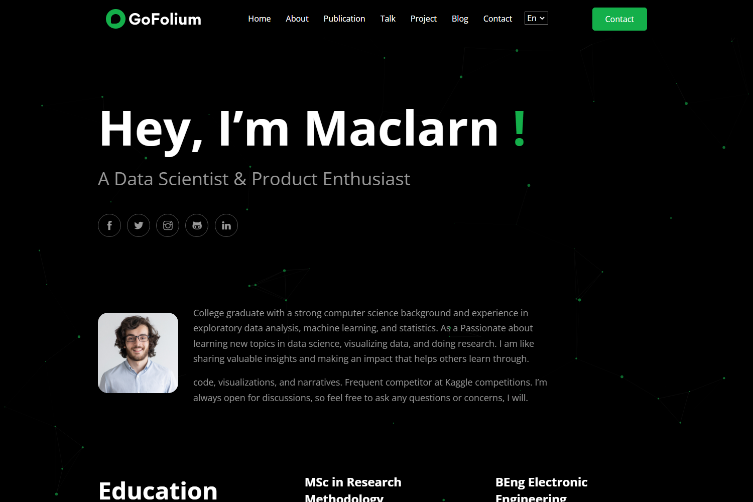 Screenshot of GoFolium Hugo
