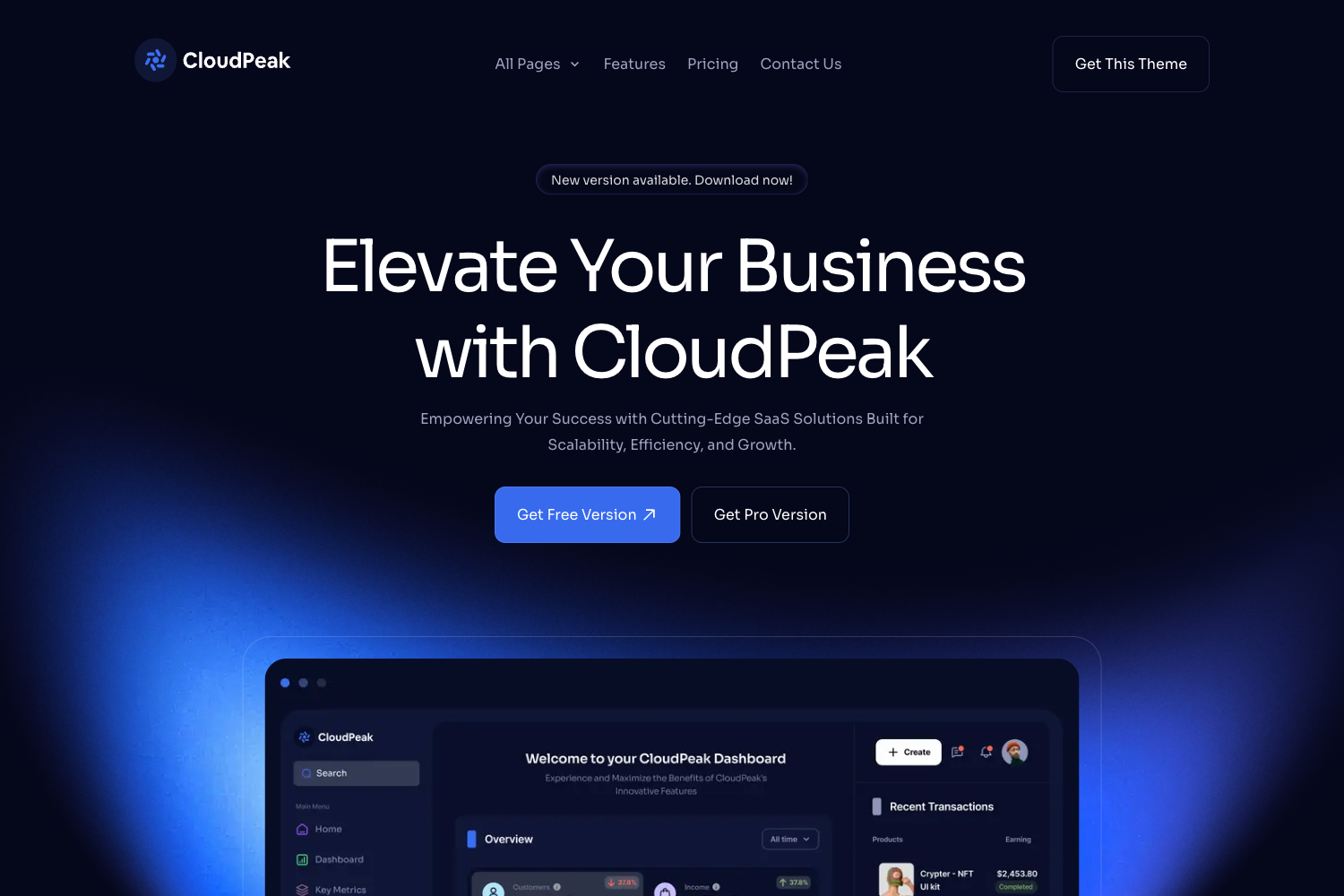 Screenshot of Cloudpeak Nextjs