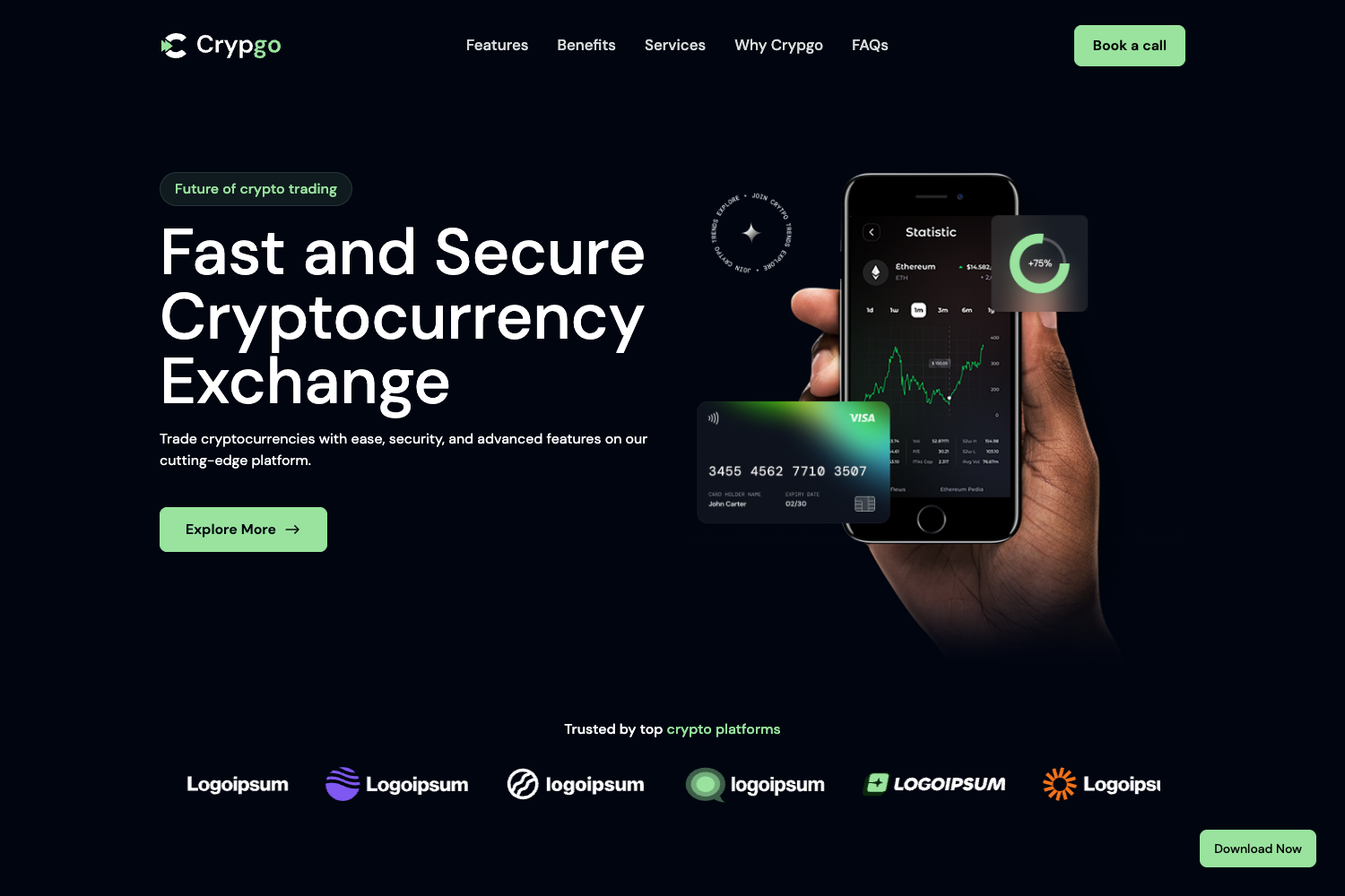 Screenshot of Crypgo - Next.js  Template