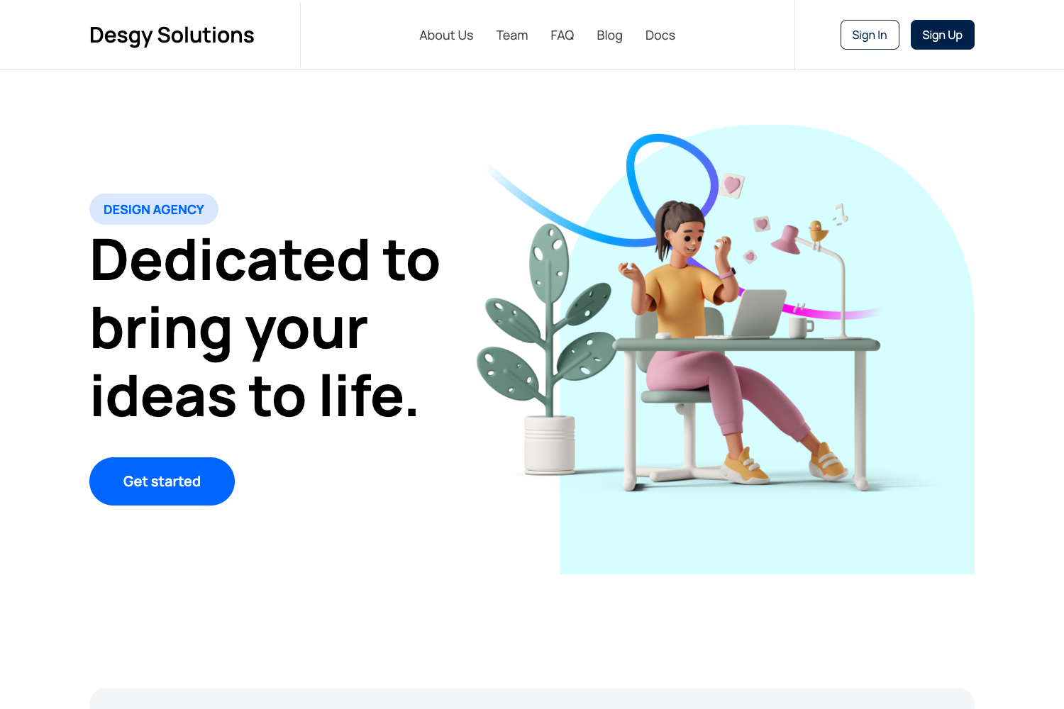 Screenshot of Desgy Nextjs Free Template