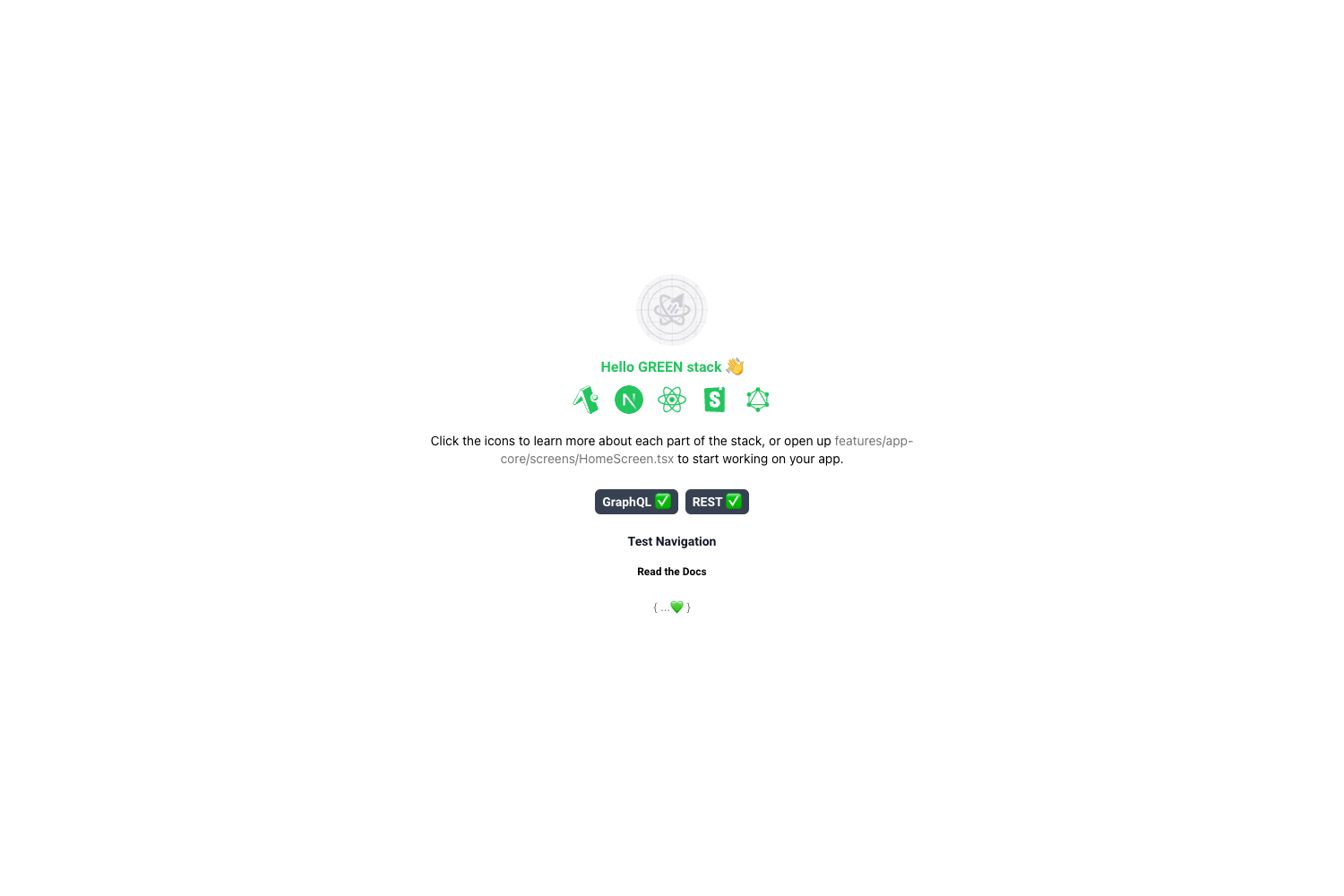 Screenshot of Green Stack Starter Demo