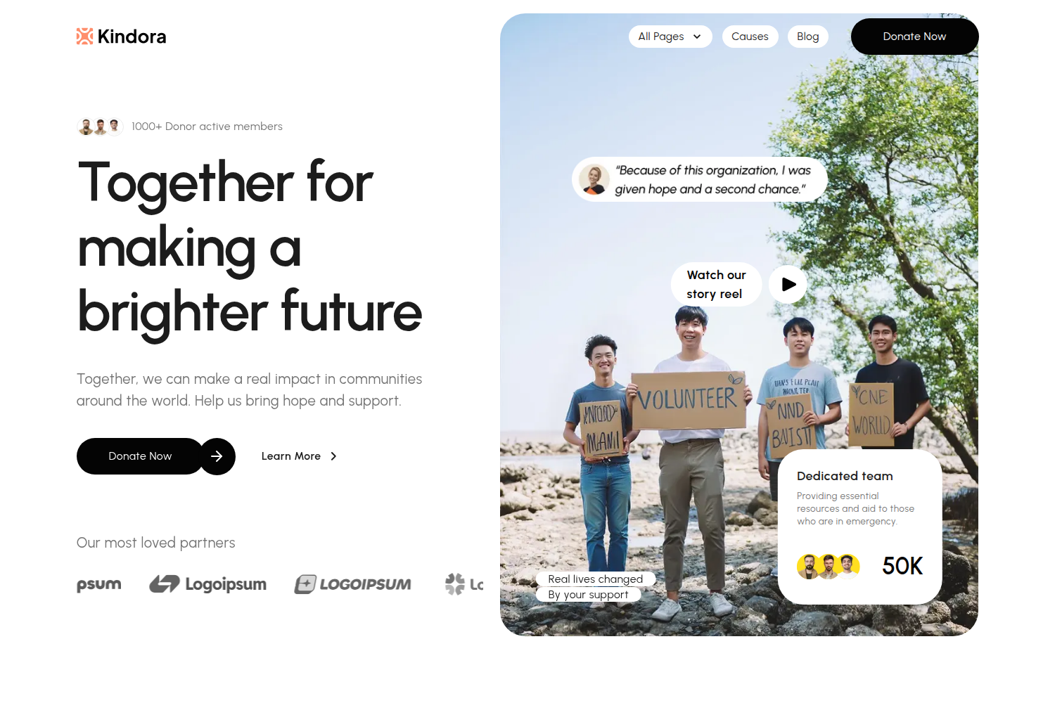 Screenshot of Kindora Nextjs