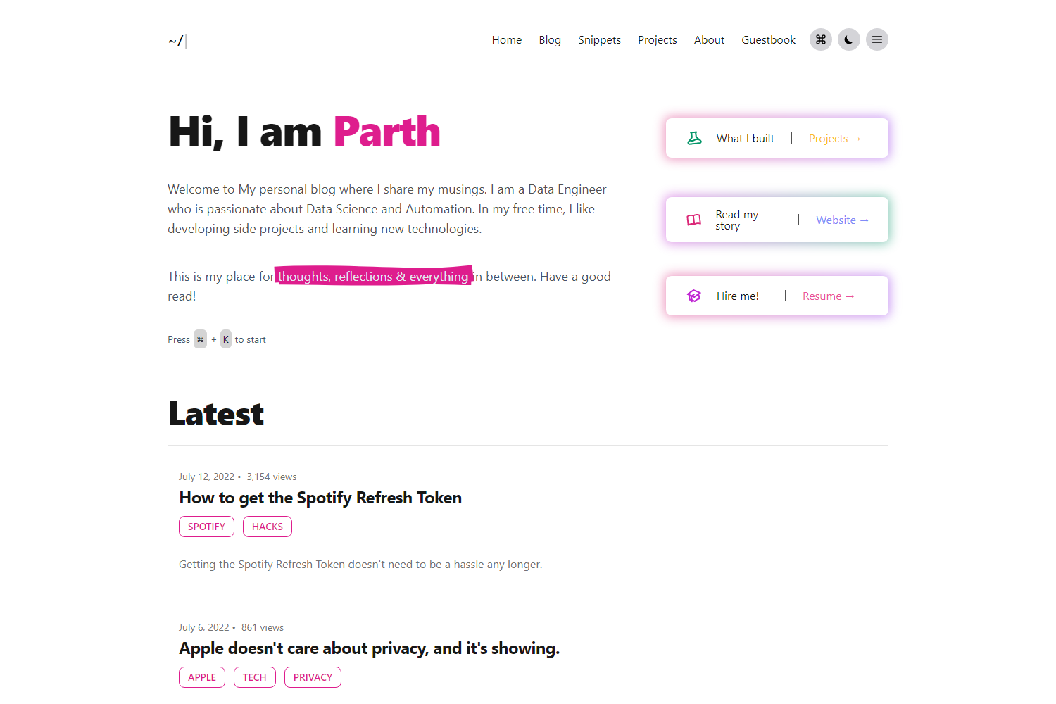 Screenshot of Mere Musings