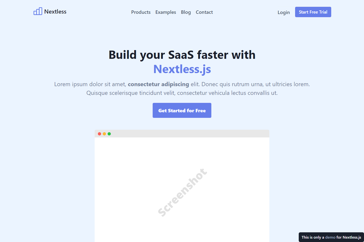 Screenshot of Nextlessjs