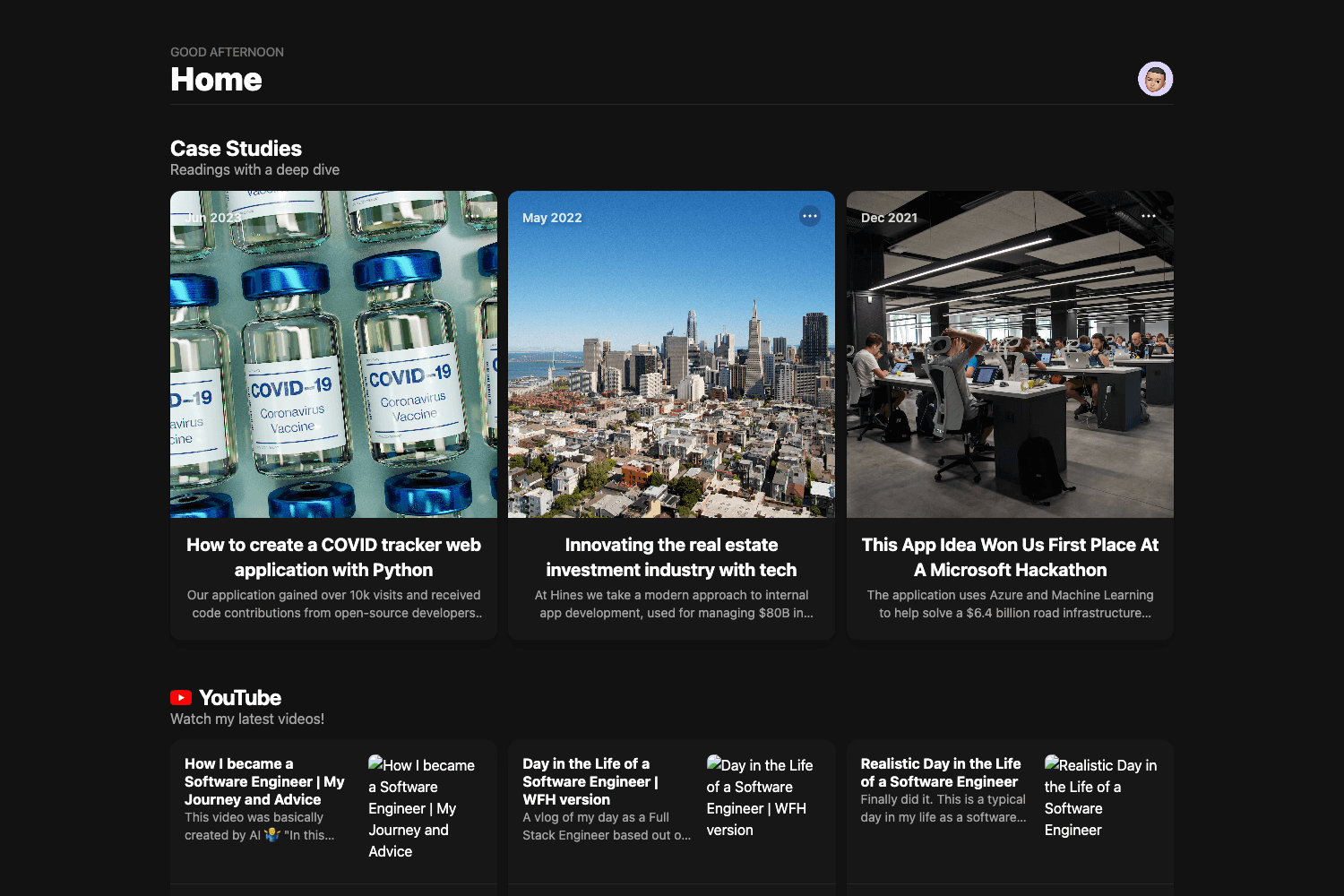 Screenshot of Next Notion Portfolio