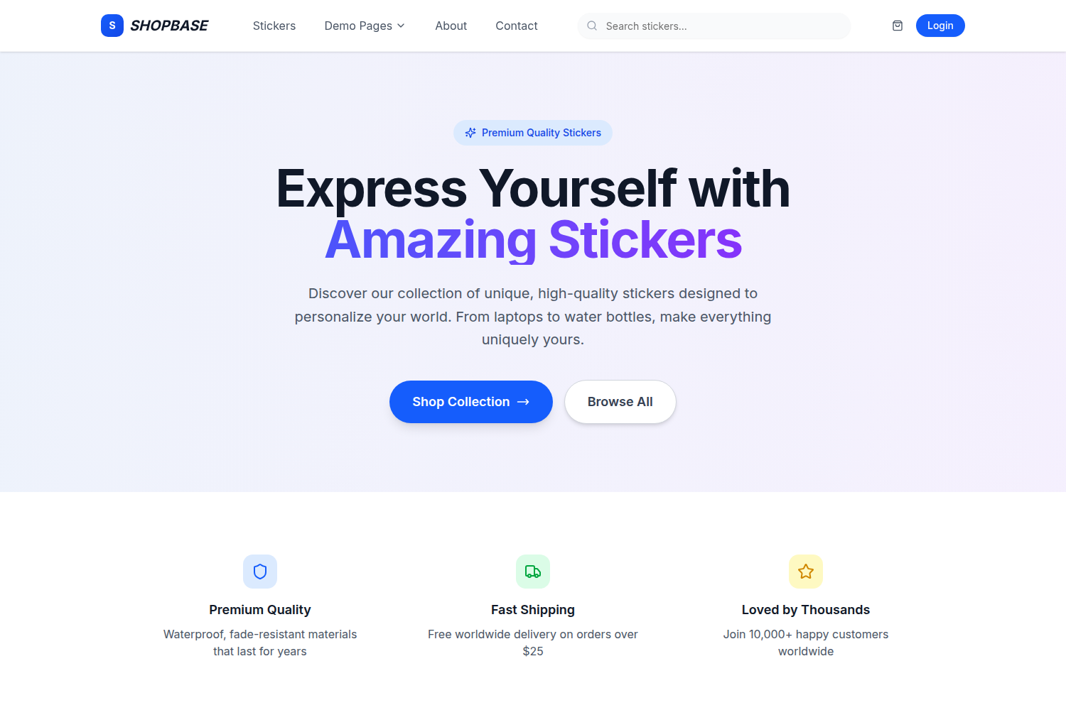 Screenshot of ShopBase - Next.js E-commerce Boilerplate