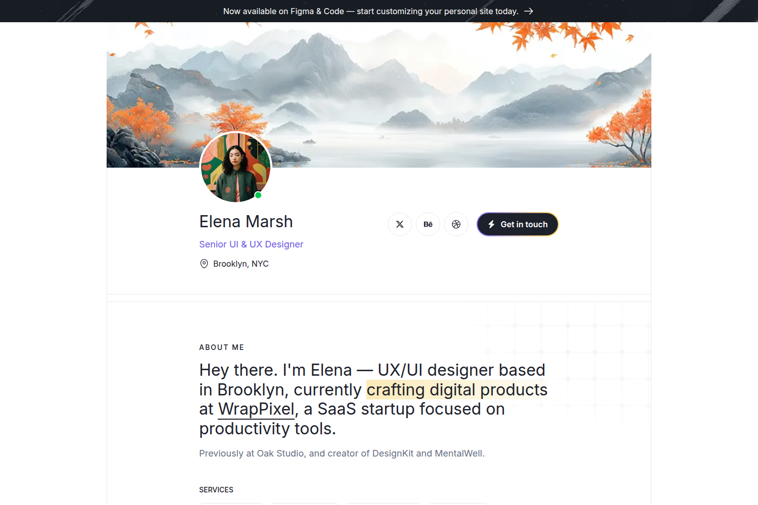 Screenshot of Typefolio NextJs Template