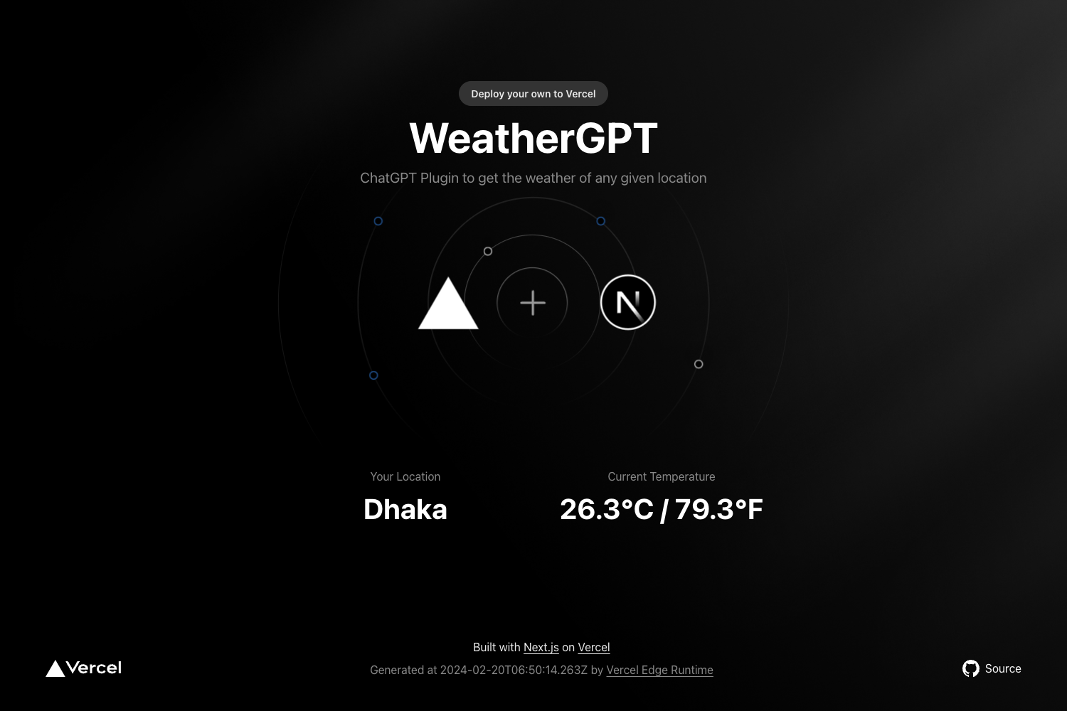 Screenshot of Weathergpt