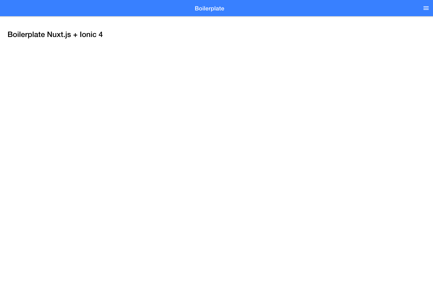 Screenshot of Boilerplate Nuxtjs Ionic4
