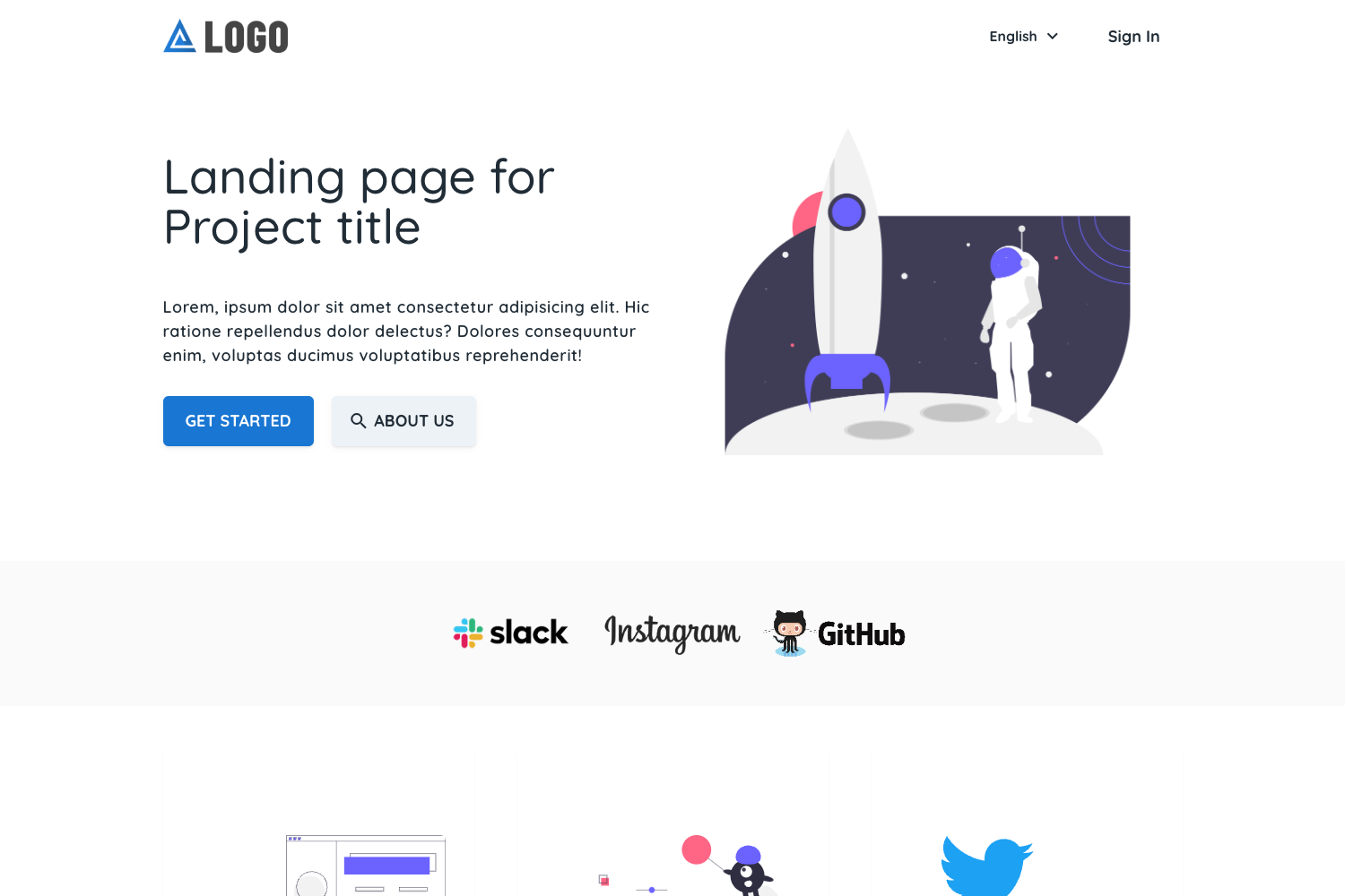 Screenshot of Landing Template