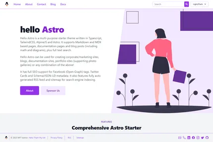 Screenshot of Hello Astro