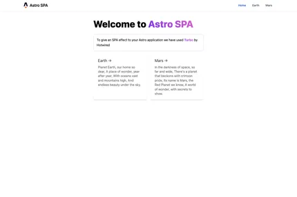 Screenshot of Astro SPA