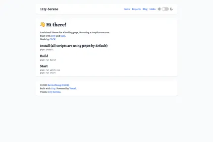 Screenshot of 11ty-Serene