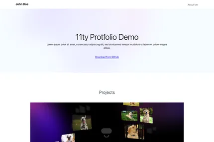 Screenshot of 11ty Portfolio Starter