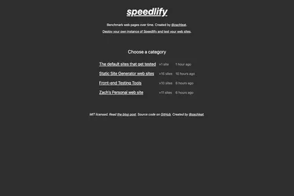 Screenshot of Speedlify