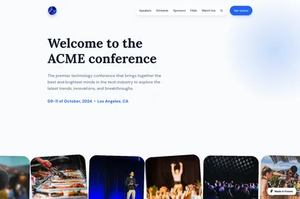 Screenshot of ACME Conference — Conference Template