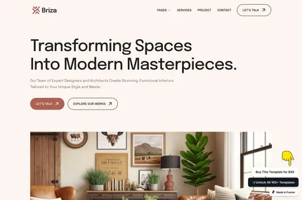 Screenshot of Briza — Interior Design Firm Template