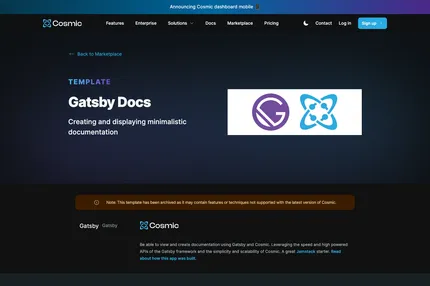 Screenshot of Gatsby Docs App