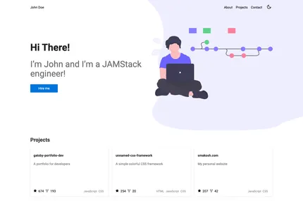 Screenshot of Gatsby Portfolio Dev