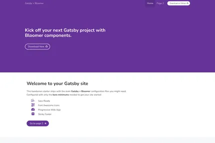 Screenshot of Gatsby Starter Bloomer