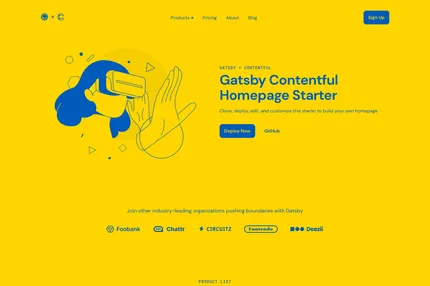 Screenshot of Gatsby Starter Contentful Homepage Ts