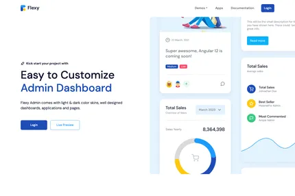 Screenshot of Flexy Bootstrap Admin Template