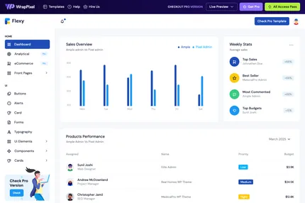 Screenshot of Flexy Free Bootstrap Admin Template