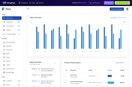 Screenshot of Flexy Free React Material Admin Template
