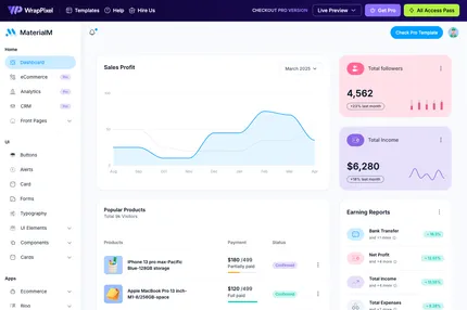 Screenshot of MaterialM Free Bootstrap Admin