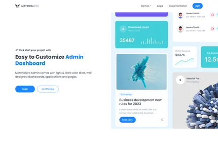 Screenshot of MaterialPro Bootstrap Admin Template