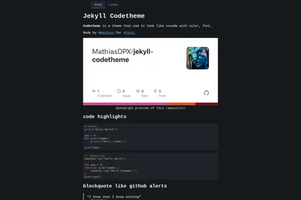 Screenshot of Codetheme