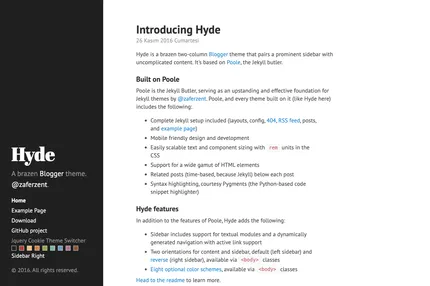 Screenshot of Hyde Blogger Template