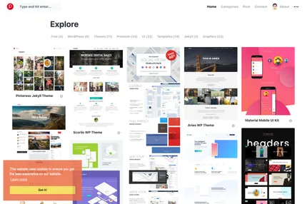 Screenshot of Template Pintereso Bootstrap Jekyll