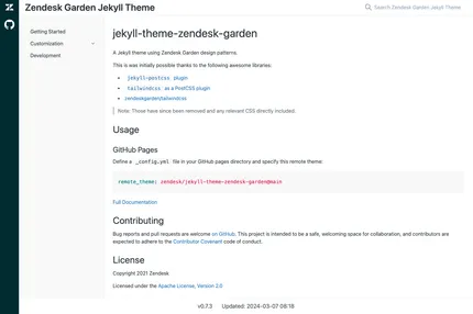 Screenshot of Jekyll Theme Zendesk Garden