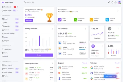 Screenshot of Materio – Free Vuetify NuxtJS 3 Admin Template