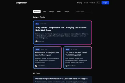 Screenshot of BlogStarter - Premium Blog Starter Kit