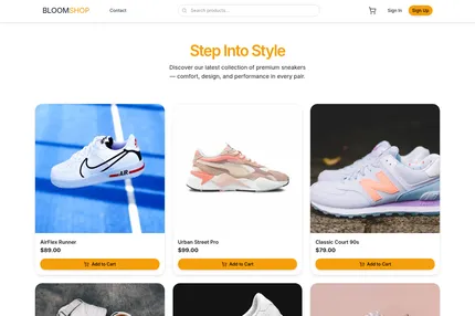 Screenshot of BloomShop - Free Next.js Tailwind CSS E-Commerce Template