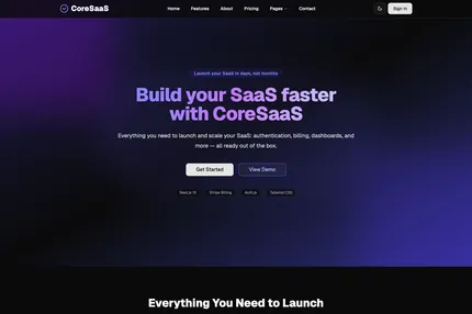 Screenshot of CoreSaaS