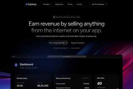 Screenshot of Darkrise Nextjs